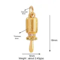 Miniature gold plated brush charm with clear rhinestones for jewelry making - Gold Brush Shape