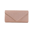 Elegant champagne gold sequin envelope clutch bag with V-shaped flap for evening party - Champagne