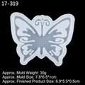 Butterfly silicone mold for keychains and resin crafts, size 7.8x6.5x1cm and weight 30g - Style 4 Butterfly / Clear
