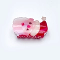 Pink and red acrylic Santa Claus hair claw clip for Christmas festive hairstyles - Santa Claus / 7.7cm