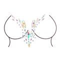 Detailed holographic acrylic gemstone body jewels shown on chest silhouette - Pattern 105