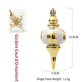Goldenes Kürbis-Weihnachtsornament mit weißen Streifen und 12,9 cm Höhenangabe für Deko - Kürbisform / Gold