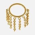 Gold stainless steel nose ring featuring elegant vertical hanging chain tassels design - Style 3 / 1.2x10mm / Gold