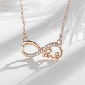 925 sterling silver infinity love necklace in rose gold finish with zircon inlay - 925 Silver / D558 Rose Gold Love Infinity (With Cross Chain)