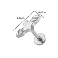 Silver G23 titanium labret stud featuring 0.97cm bat top with flat back piercing design - Bat Design - Silver (T2543-7#Silver)