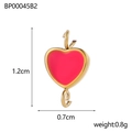 Pink heart pendant with gold frame for jewelry DIY, size 1.2cm by 0.7cm, weight 0.8g - Pink Heart (BP00045B2)