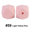 Perline in silicone sfaccettate da 17 mm rosa giallo chiaro per fai da te - Rosa Giallino Chiaro