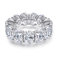 Elegant 925 sterling silver full eternity ring featuring oval-cut zircon gemstones - US Size 6 / TL-252 Oval Eternity Band