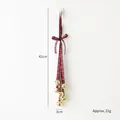Christmas hanging bells decoration with red black plaid ribbon and six golden bells - Scottish Plaid Bell Small