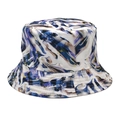 Detail of multi-color tie-dye bucket hat featuring blue and purple marble fluid textures - Dark Blue Light Purple White Fluid Texture (4#)