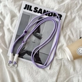 Purple braided crossbody strap with adjustable buckles and white round fasteners - Purple Rope White Knot