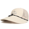 Gorra de béisbol beige para sol con paneles de malla transpirable y visera larga deportiva - Beige