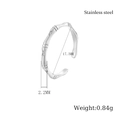 Verstelbare bamboe ring van zilver roestvrij staal van 0,84g met een diameter van 17,3mm - Zilver