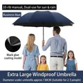 Extra large 10-rib business navy blue sun umbrella with UV black coating and 130cm span - Extra Large 10-Rib Manual Black Glue / Navy Blue