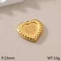 Pendentif coeur doré 23mm en acier inoxydable avec bordure perlée pour bijoux DIY - Coeur Doré à Bordure Perlée (KLJ4916-Z)
