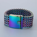 Pulsera para hombre de 30mm con escamas de pescado cuadradas arcoíris y cierre de caja - Colorido / 22cm