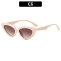 Occhiali da sole cat-eye con montatura beige e lenti sfumate marroni, colore C6 - Montatura Beige Lente Tè