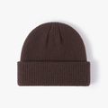 Thick double-layered dark brown knit beanie for men and women in winter style - B325 Camel Coffee
