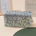 Chic grey sequin cosmetic bag with pearl zipper pull and spacious interior design - Gray Gold