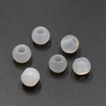 Translucent white 12mm natural stone beads with large holes for DIY jewelry making - 1 Piece / Agate