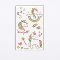 Tatuajes temporales impermeables de unicornio y arcoíris para niños en colores pastel - Unicornio Mágico (WS-A145)