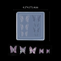 Macro detail of butterfly silicone nail art mold showing 4.1x4.1cm size and resin results - Butterfly 03