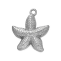 Starfish shaped silver plated stainless steel pendant for DIY jewelry making - 519# Beaded Starfish Pendant Only / 19.5*23mm (2 Pieces/Pack) / Steel