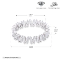 Detail view of 925 sterling silver V-shape ring with 5A zircon inlay and precise dimensions - US Size 8 / Platinum Plated