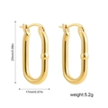 Elegante 18K vergulde roestvrijstalen U-vormige oorbellen met kleurrijk druppelolie detail - Goud