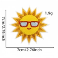 Embroidered sun patch with sunglasses for summer party clothing and beach hats - Smiling Sun Style (24#)