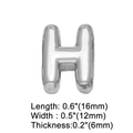 Polished silver uppercase H letter charm with dimensional 16mm height for bracelets - Silver H