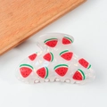 Elegante pinza per capelli bianco crema con motivi a stampa di anguria rossa e verde - Anguria