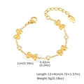 Bracelet papillon doré avec cœurs en zircon et gravure K18 sur chaîne ajustable - Enfants-Nœud Zircone (BR-2194G) / Or