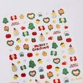 Autocollants ongles de Noël adhésifs avec finition argentée modèle M-690 - Style Gelée de Noël Estampage Argent (M-690)