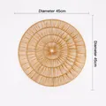 Décoration murale en jonc de mer naturel, éventail rond rustique, diamètre de 45 cm - N° 3 Diamètre 45CM