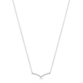 Minimalistische S925 Sterling Silber V-Halskette mit funkelnden Kristallen für Damen - 925er Silber / Silber