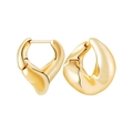 Minimalistische S925 Silbernadel Creolen mit unregelmäßiger goldener Metalloberfläche - Gold