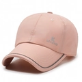 Quick-dry light pink baseball cap with K LEGEND embroidery and reflective brim trim - Adjustable / Pink