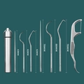 7-piece stainless steel portable toothpick set with metal storage tube and tools - 7-Piece Set (3 Long + 3 Short + Floss + Case)