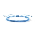 Sky blue handmade braided bracelet for men and women with adjustable cord and silver beads - Sky Blue