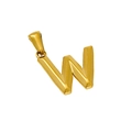Ciondolo a lettera W 3D in acciaio inossidabile placcato oro 18k su fondo bianco - Lettera W (W-Pendente)