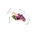 Purple grape pendant charm with gold base and size measurements for jewelry making - Grapes