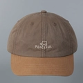 Berretto da baseball bicolore retrò in cotone con ricamo e visiera corta - M (56-58cm) / caffè