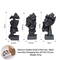 Set di 3 sculture astratte nere in resina per decorazioni domestiche minimaliste - Set Il Silenzio è d'Oro Piccolo - 3 Pezzi / Nero