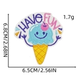 Detail of embroidered ice cream patch with HAVE FUN text and dimensions in inches - Party Patch 4# (Ice Cream)