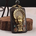 Nepal White Zambala Ebony Single Pendant