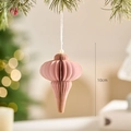 Pallina di Natale a nido d'ape rosa con glitter e perla, altezza di 10 cm - goccia / Pendaglio in Carta di Natale Rosa Chiaro Stile A