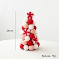 24cm Wollfilz-Weihnachtsbaum aus roten und rosa Kugeln, Gewicht ca. 75g - 24CM Weihnachtsbaum/75g