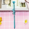 Blue sword-shaped ballpoint pen featuring a metallic finish and light blue gem accent - Blue Diamond Sword / 0.5mm