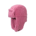 Cappello da aviatore rosa in lana di agnello con paraorecchie spessi per l'inverno - Rosa Rosso